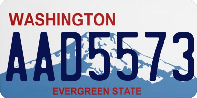 WA license plate AAD5573