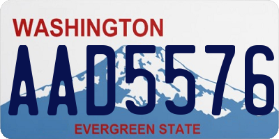 WA license plate AAD5576