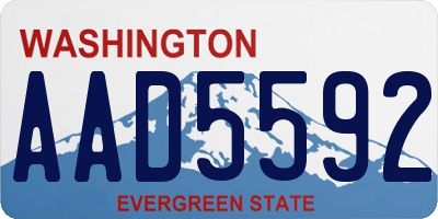 WA license plate AAD5592