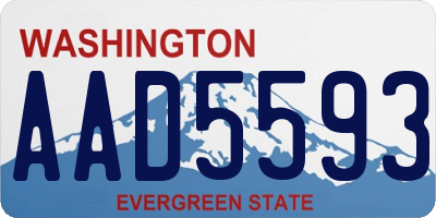 WA license plate AAD5593