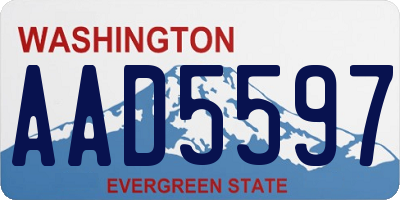 WA license plate AAD5597