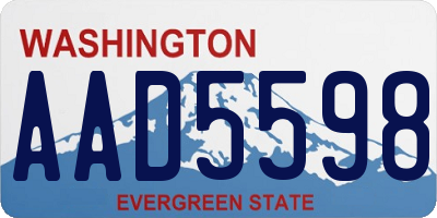 WA license plate AAD5598