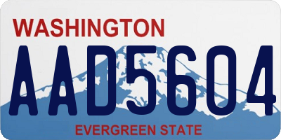 WA license plate AAD5604