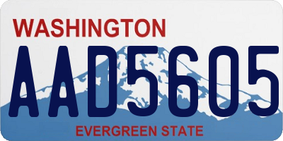 WA license plate AAD5605