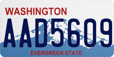 WA license plate AAD5609