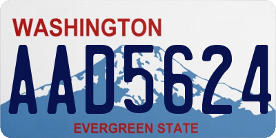 WA license plate AAD5624