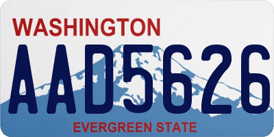 WA license plate AAD5626