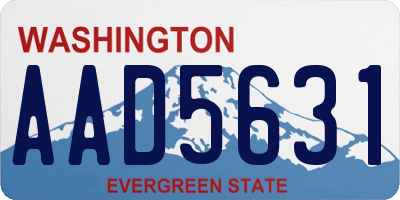 WA license plate AAD5631