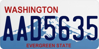 WA license plate AAD5635
