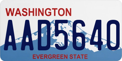 WA license plate AAD5640