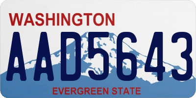 WA license plate AAD5643