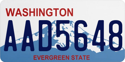 WA license plate AAD5648