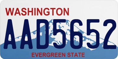 WA license plate AAD5652