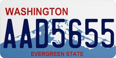 WA license plate AAD5655