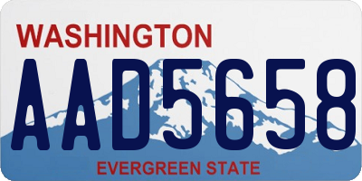 WA license plate AAD5658