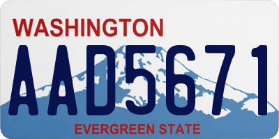 WA license plate AAD5671