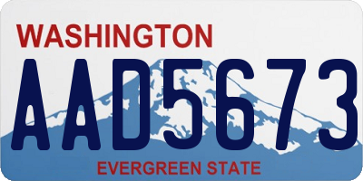 WA license plate AAD5673