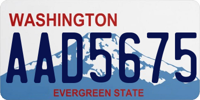 WA license plate AAD5675