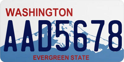 WA license plate AAD5678