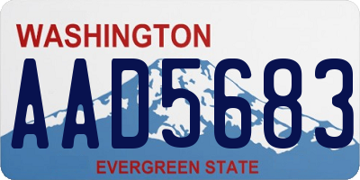 WA license plate AAD5683
