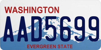 WA license plate AAD5699