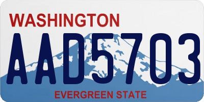 WA license plate AAD5703