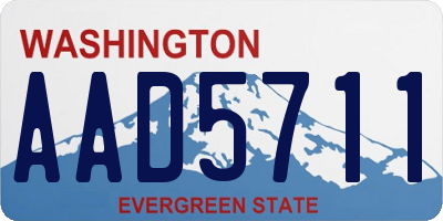 WA license plate AAD5711