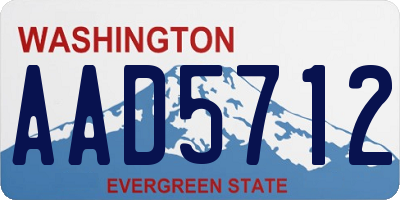 WA license plate AAD5712