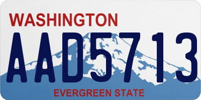 WA license plate AAD5713