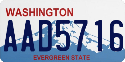 WA license plate AAD5716