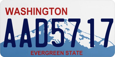 WA license plate AAD5717