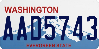 WA license plate AAD5743