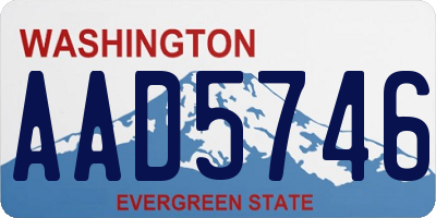 WA license plate AAD5746