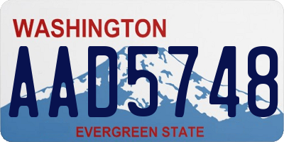 WA license plate AAD5748
