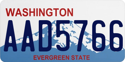WA license plate AAD5766