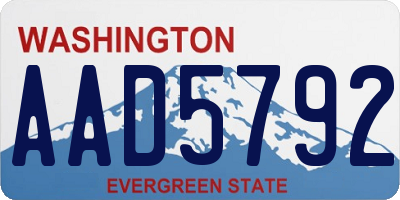 WA license plate AAD5792
