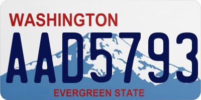 WA license plate AAD5793