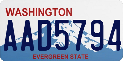 WA license plate AAD5794
