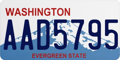 WA license plate AAD5795