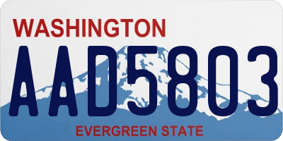WA license plate AAD5803