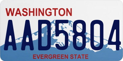 WA license plate AAD5804
