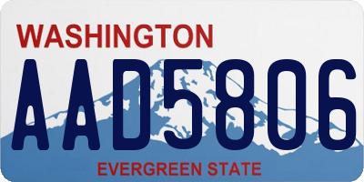 WA license plate AAD5806