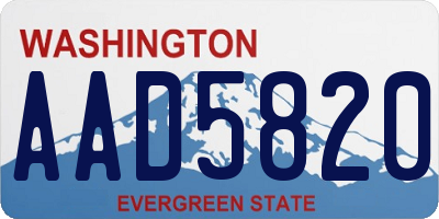 WA license plate AAD5820