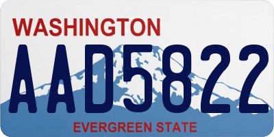 WA license plate AAD5822