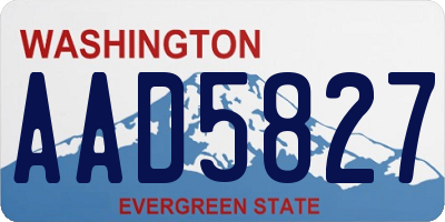 WA license plate AAD5827