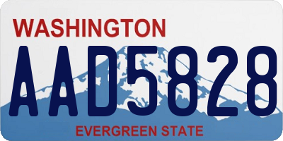 WA license plate AAD5828