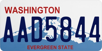 WA license plate AAD5844
