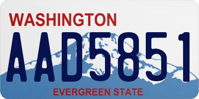 WA license plate AAD5851
