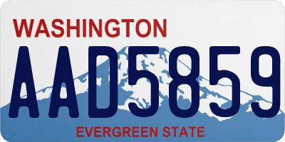 WA license plate AAD5859