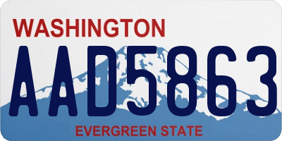 WA license plate AAD5863